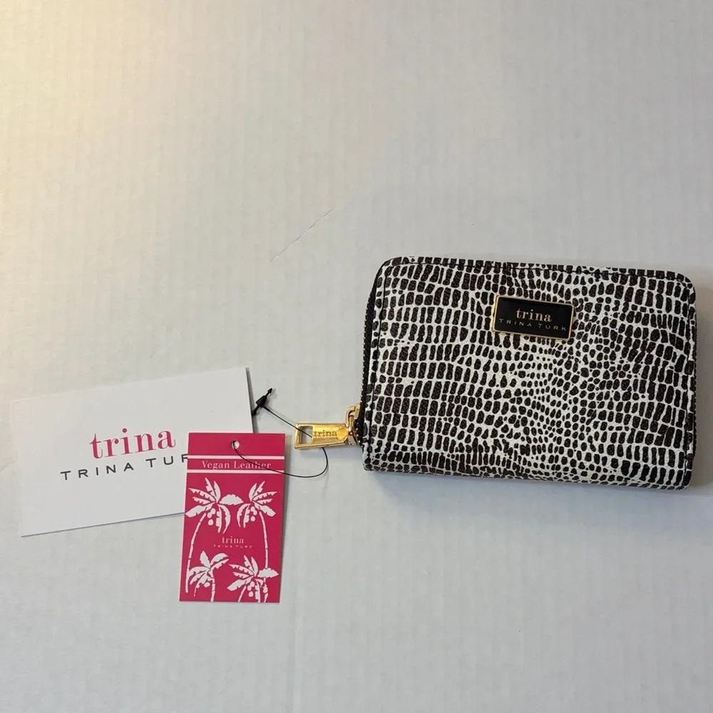NWT Trina Turk Croco Zip Around Wallet Gift Boxed